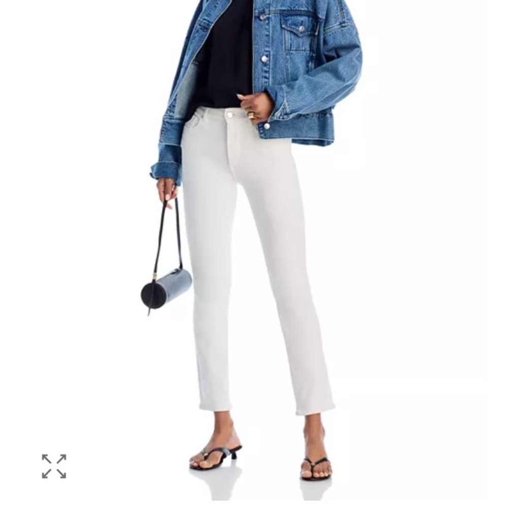 DL1961 Mara Straight Mid Rise Instasculpt™ Ankle Jeans in White